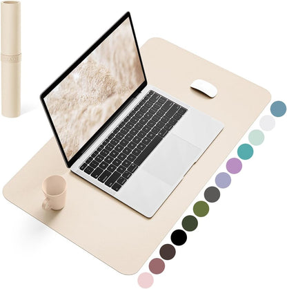 YSAGi Non-Slip Leather Desk Pad, Waterproof Laptop Computer Desk Keyboard Mat, Table Protector Blotter Mat, Large Mouse Pad for Office/Work/Home/Decor(Dark Brown, 31.5" x 15.7")