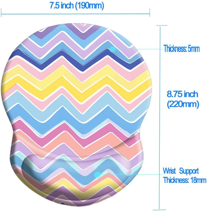 Wrist Support Mouse Pad Anti Slip Rubber Wrist Rest Mousepad 9in X 8in Small Desktop Notebook Mouse Mat for Working and Gaming (M-Pink Floral)