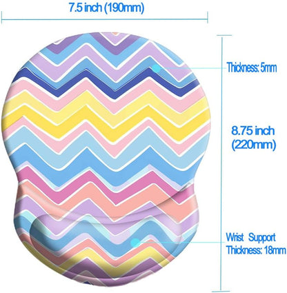 Wrist Support Mouse Pad Anti Slip Rubber Wrist Rest Mousepad 9in X 8in Small Desktop Notebook Mouse Mat for Working and Gaming (M-Pink Floral)