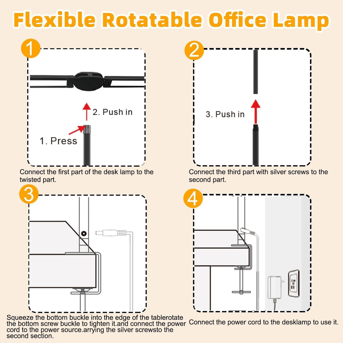 LED Desk Lamp with Clamp & Flexible Arm - 3 Light Sources, 4 Color Modes & 5 Brightness Levels, Eye-Caring Table Light with Memory Function