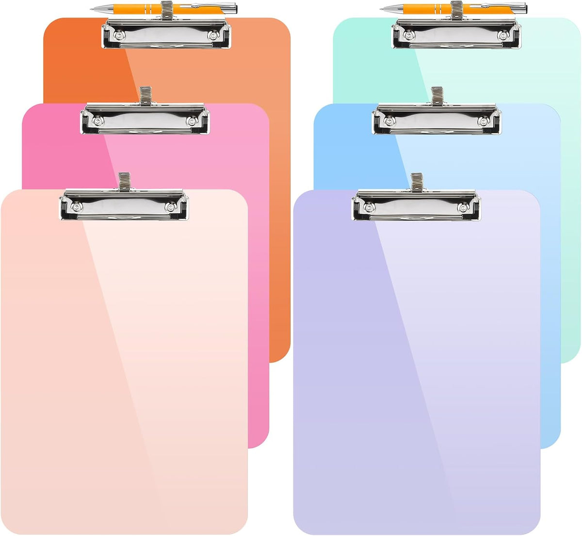 Sooez Plastic Clipboard with Pen Holder, [10% Thicker] Clip Boards 8.5x11 with Low Profile Clip, Cute Hanging Clipboard, Standard Letter Size A4 for Women Teacher, Office & School Supplies, Black