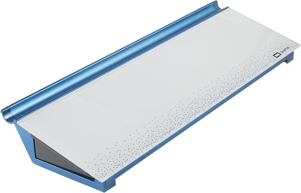 Quartet Glass Dry Erase White Board, Desktop Computer Pad for Notetaking, 18" x 6" Whiteboard, Clean Erase Surface with Storage, 1 Dry Erase Marker, White Surface (GDP186)