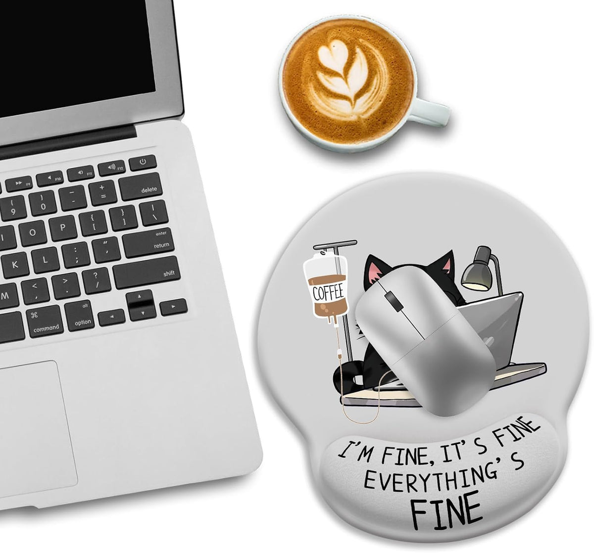 Funny Ergonomic Mouse Pad with Wrist Rest, Cat Desk Decor Gifts - Colors A