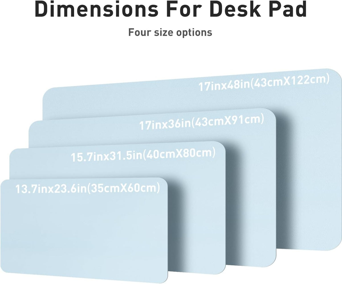 Aothia Leather Office Desk Pad Protector, Non-Slip PU Leather Desk Blotter, Waterproof Laptop Writing Mouse Pad for Office and Home, Black, 31.5" x 15.7" - Colors B