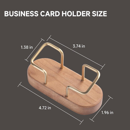 muso wood Business Card Holder for Desk, Wooden Creative Business Card Display for Desk, Wood Business Card Stand for Office, Tabletop (Cherry)