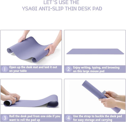 YSAGi Non-Slip Leather Desk Pad, Waterproof Laptop Computer Desk Keyboard Mat, Table Protector Blotter Mat, Large Mouse Pad for Office/Work/Home/Decor(Dark Brown, 31.5" x 15.7")
