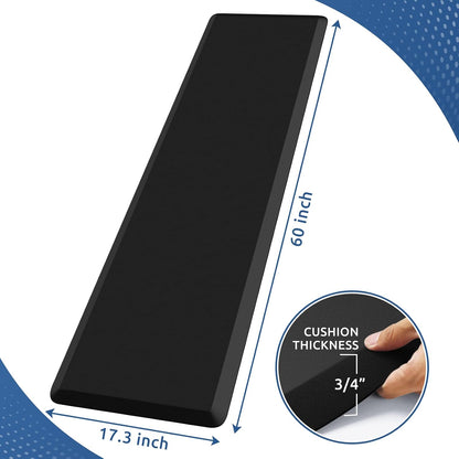 KitchenClouds Kitchen Mat Cushioned Anti Fatigue Rug 17.3"x28" Water Resistant, Non Slip, Standing and Comfort Desk/Floor Mats for House Sink Office (Black)