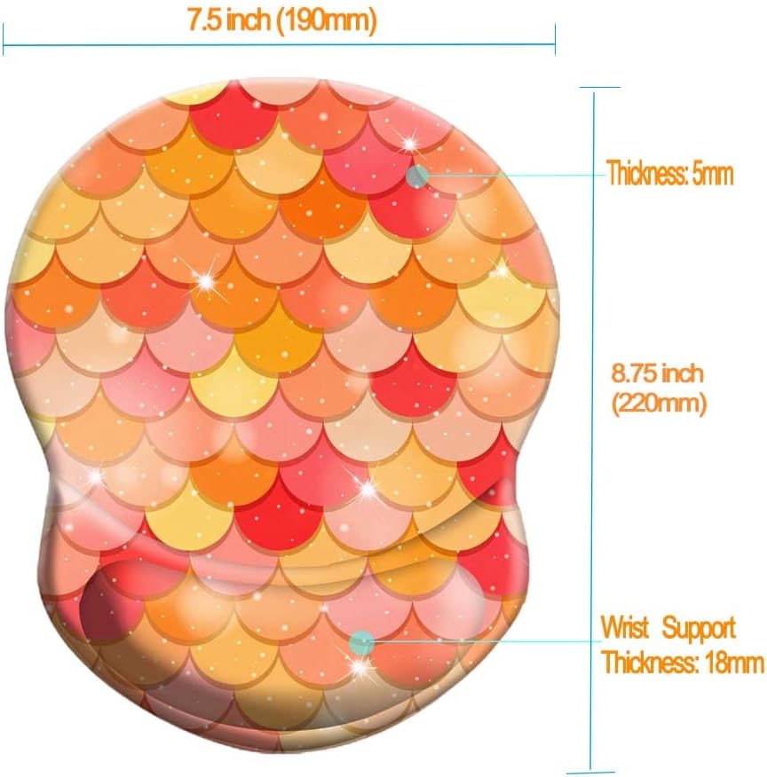 Wrist Support Mouse Pad Anti Slip Rubber Wrist Rest Mousepad 9in X 8in Small Desktop Notebook Mouse Mat for Working and Gaming (M-Pink Floral)