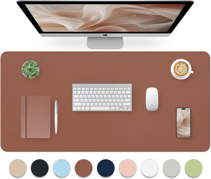 Bloss Leather Desk Pad and Keyboard Wrist Rest, Large Mouse Pad + Keyboard Pad+Mouse Wrist Support, Non-Slip Desk Mat Protector for Office, Home(31.5×15.7 Inches,Beige) - Colors A