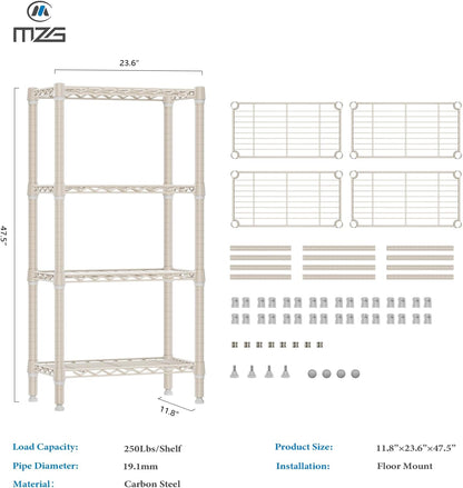 M MZG 450 lbs Steel Storage Shelving 3-Tier Utility Shelving Unit Steel Organizer Wire Rack for Home,Kitchen,Office (11.8" D x 17.7" W x 26.3" H) - Colors A