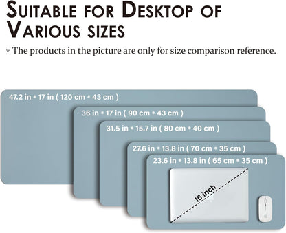 HOMIEAZICOZI Leather Desk Mat - Non-Slip PU Desk Pad for Office and Home - Desk Organization and Accessories - Ideal for Large Mouse Pad and Desk Mats on Top of Desks (Black,36''x 17'') (DPD-B-L)