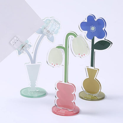 6 pcs Cute Flower Table Card Memo Holder Stand, Table Photo Display Clip Stand for Monmory Photo Picture Memo Cards Paper Note Postcards Wedding Number Card Display