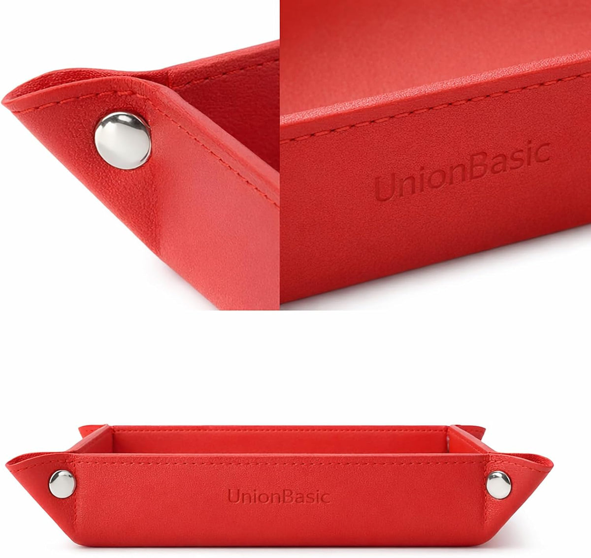 UnionBasic Small Valet Tray, Jewelry Tray for Rings Watches Earrings, Entryway Catchall Caddy for Coins Keys Change, Nightstand Bedside Valet Holder, Trays for Electronic Gadgets, Beige - Colors B