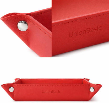 UnionBasic Small Valet Tray, Jewelry Tray for Rings Watches Earrings, Entryway Catchall Caddy for Coins Keys Change, Nightstand Bedside Valet Holder, Trays for Electronic Gadgets, Beige - Colors B
