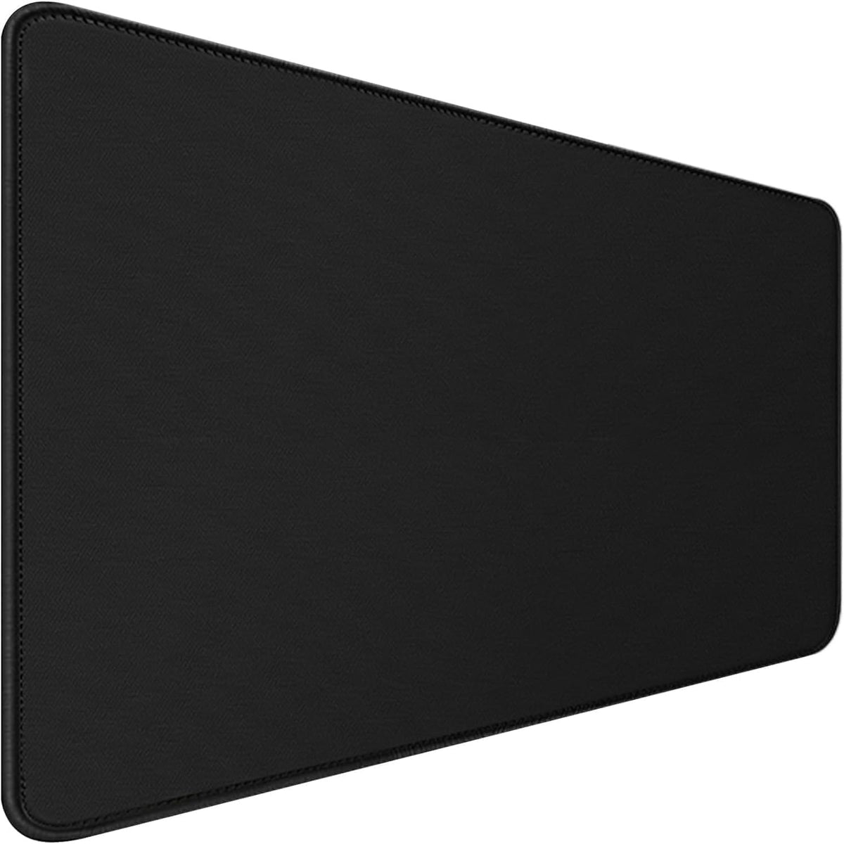 31.5" x 15.7" Waterproof Fabric Desk Pad, Rubber Anti-Slip Base, Stitched Edges No Curling, Fits Laptop Keyboard and Mouse, Smooth Office Mat Large Mouse Pad for Work Game, Black