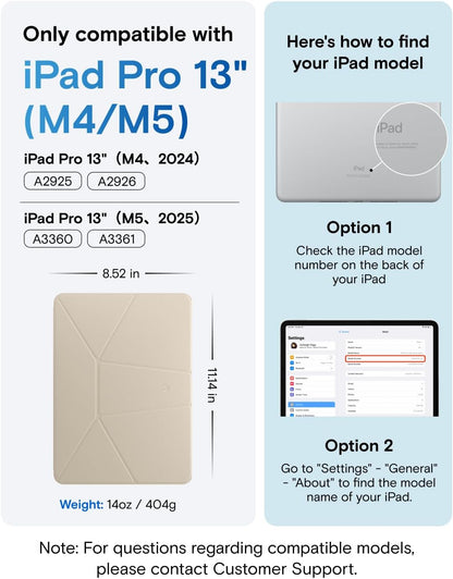 MOFT Dynamic Folio Tablet Stand for Desk Compatible with iPad mini A17 Pro 2024 & iPad mini 6th A15 2021, Slim Magnetic Tablet Holder Case with 20+ Viewing Angles, Beach White x Terracotta
