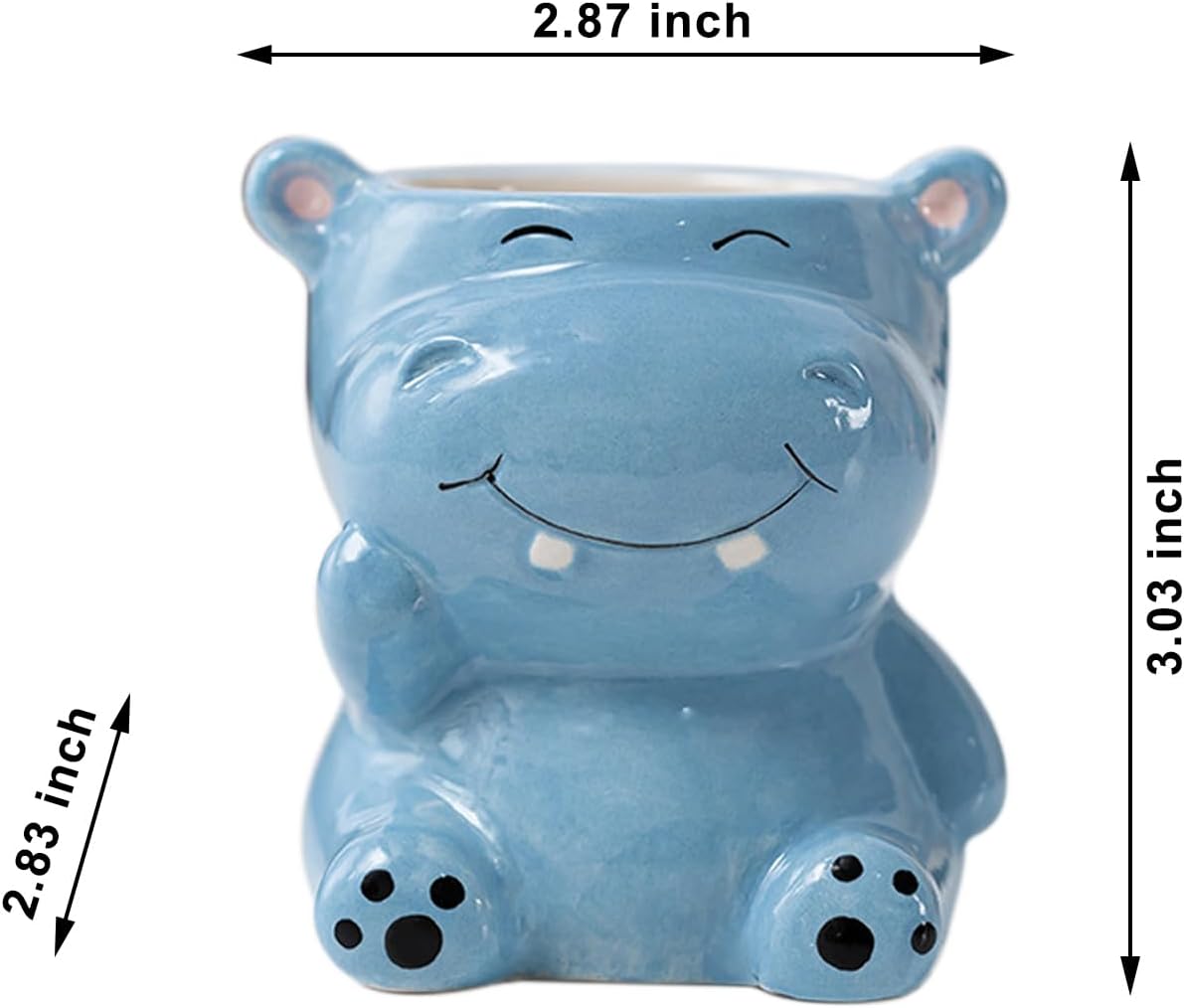 DIYOMR Cute Animals Planter, Mini Ceramic Cartoon Animal Shaped Succulent Flower Pot Indoor Air Plants Holder, Smooth Shiny Decorative Flower Cactus Planter - Plants Not Included (Panda)