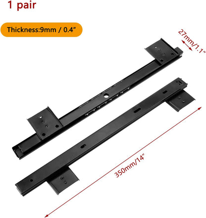 Under Desk Keyboard Tray Slides, 14 In Computer Drawer Tray, Black