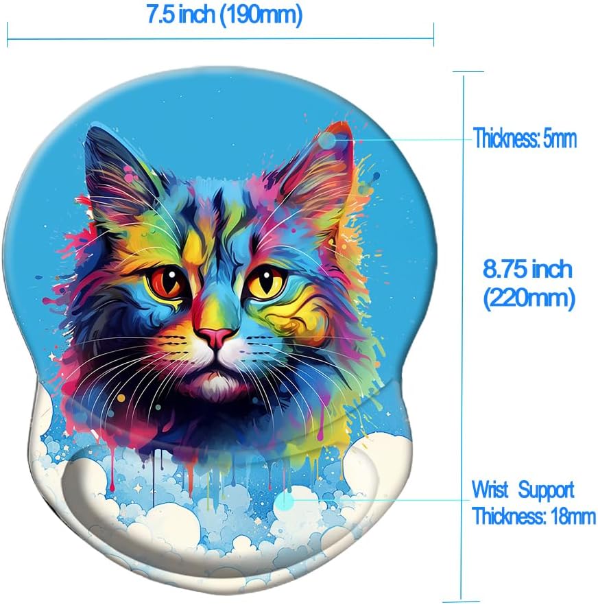 Wrist Support Mouse Pad Anti Slip Rubber Wrist Rest Mousepad 9in X 8in Small Desktop Notebook Mouse Mat for Working and Gaming (M-Pink Floral)