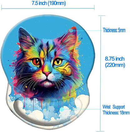 Wrist Support Mouse Pad Anti Slip Rubber Wrist Rest Mousepad 9in X 8in Small Desktop Notebook Mouse Mat for Working and Gaming (M-Pink Floral)