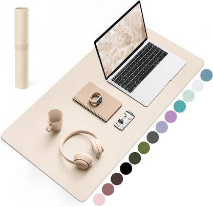 YSAGi Non-Slip Leather Desk Pad, Waterproof Laptop Computer Desk Keyboard Mat, Table Protector Blotter Mat, Large Mouse Pad for Office/Work/Home/Decor(Dark Brown, 31.5" x 15.7")