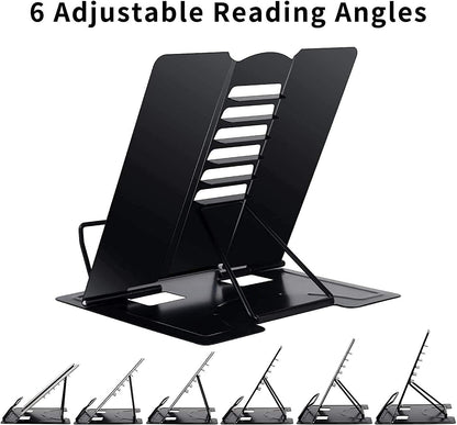 MSDADA Desk Book Stand Metal Reading Rest Book Holder Adjustable
