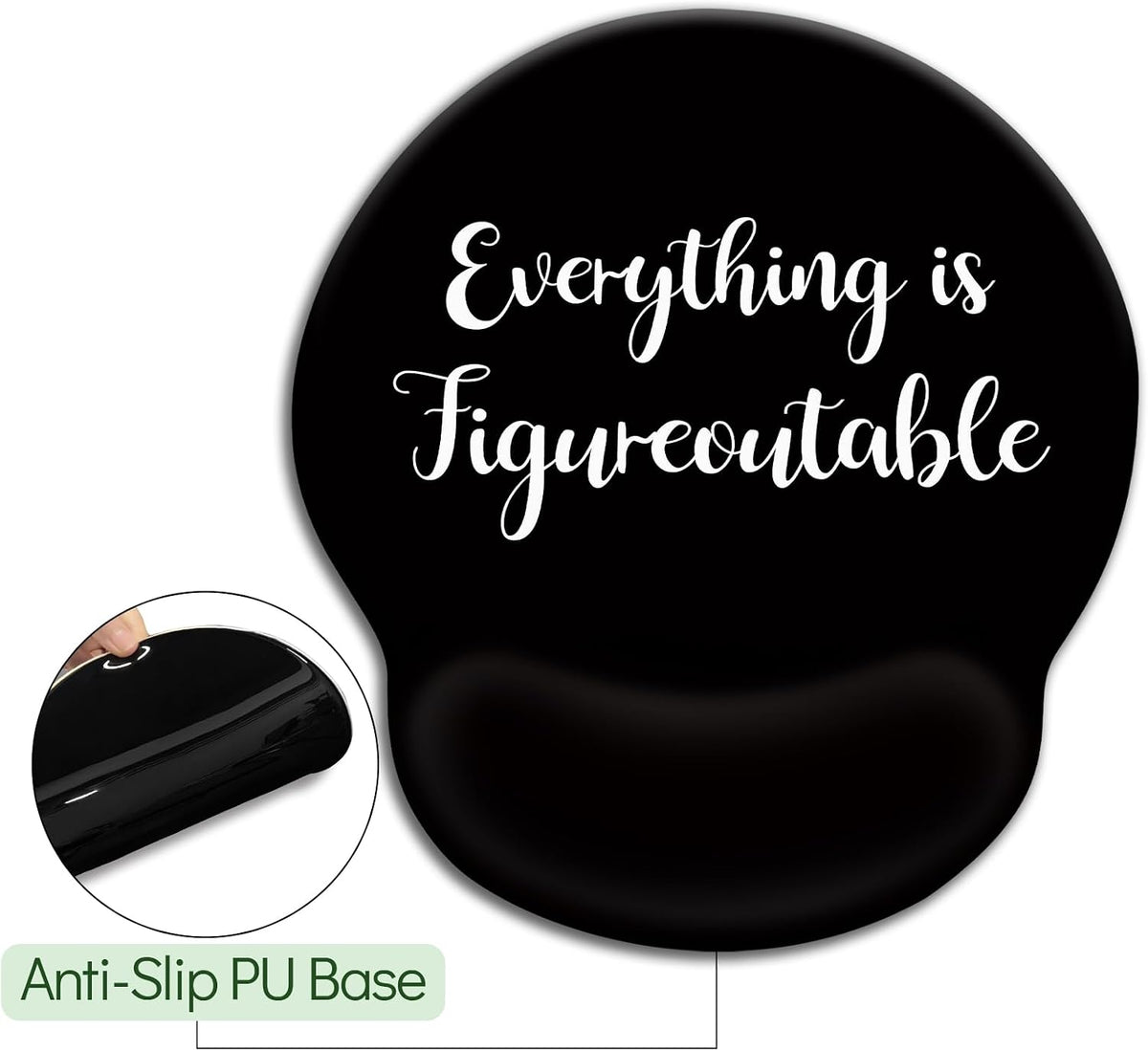 LIMKRIAN Cat Ergonomic Mouse Pad with Wrist Rest, Gaming Mouse Pad with Wrist Support, Funny Mouse Pads for Desk, Computer Mousepad with Non-Slip Pain Relief PU Base, Cute Office Desk Accessories - Colors B
