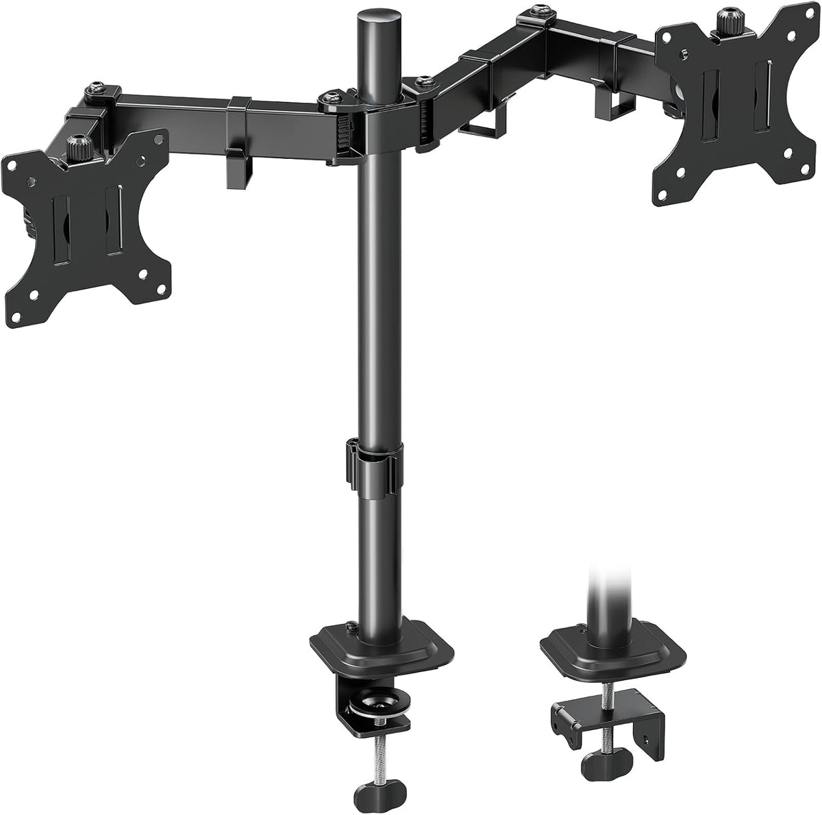 Dual Monitor Desk Mount, Max 32 Inch up to 17.6lbs, Fully Adjustable Dual Monitor Arm for 2 LCD Screens, Double Monitor Stand with C-Clamp and Grommet Base