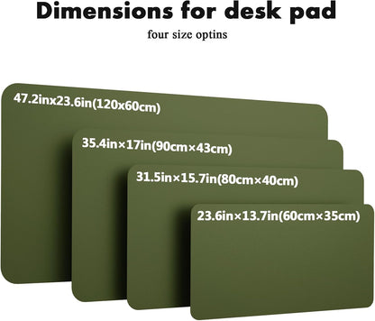 Double-Sided Desk Pad, 31.5"x15.7"Leather Desk Mat, Eco Cork Desk Pad Protector,Large Mouse Pad,Waterproof Desk Blotter for Office/Home(Coffee)
