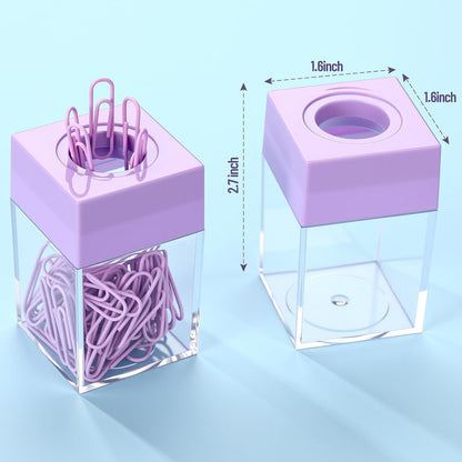 Outus 4 Pieces Magnetic Paper Clip Dispenser Holder Paperclip Dispenser for Desk, School, Office(Black)