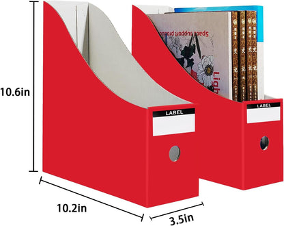 Limitliho 24 Pack Black Cardboard Magazine Holder, Sturdy Book Bins for Classroom Library, 10.6'' ×10.2'' ×3.5'' Inch Vertical File Folder Box