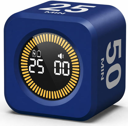 KADAMS Pomodoro Cube Timer Productivity Visual Timer - 5/10/25/50 Min Rotating Countdown (1, Green)