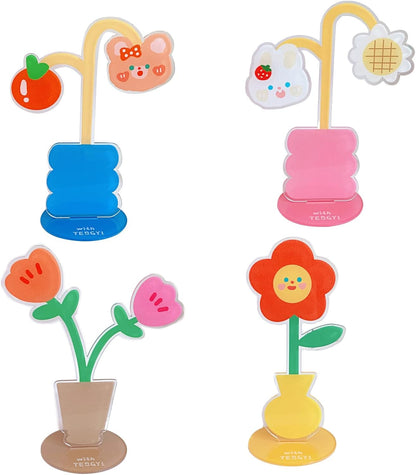6 pcs Cute Flower Table Card Memo Holder Stand, Table Photo Display Clip Stand for Monmory Photo Picture Memo Cards Paper Note Postcards Wedding Number Card Display