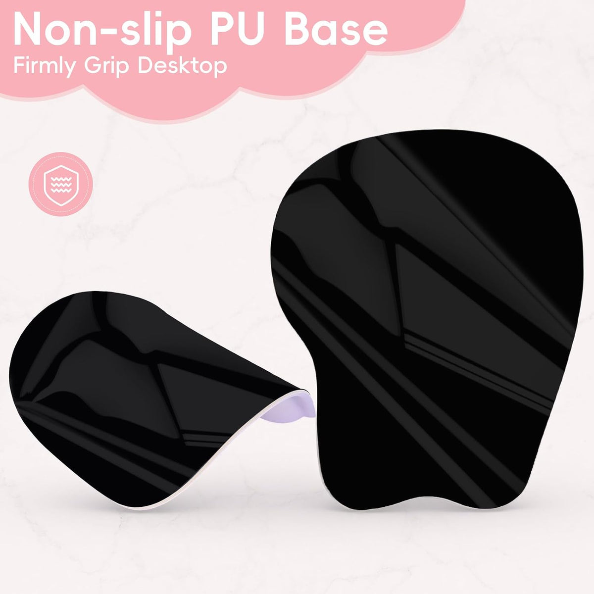 Wrist Support Mouse Pad Anti Slip Rubber Wrist Rest Mousepad 9in X 8in Small Desktop Notebook Mouse Mat for Working and Gaming (M-Pink Floral)