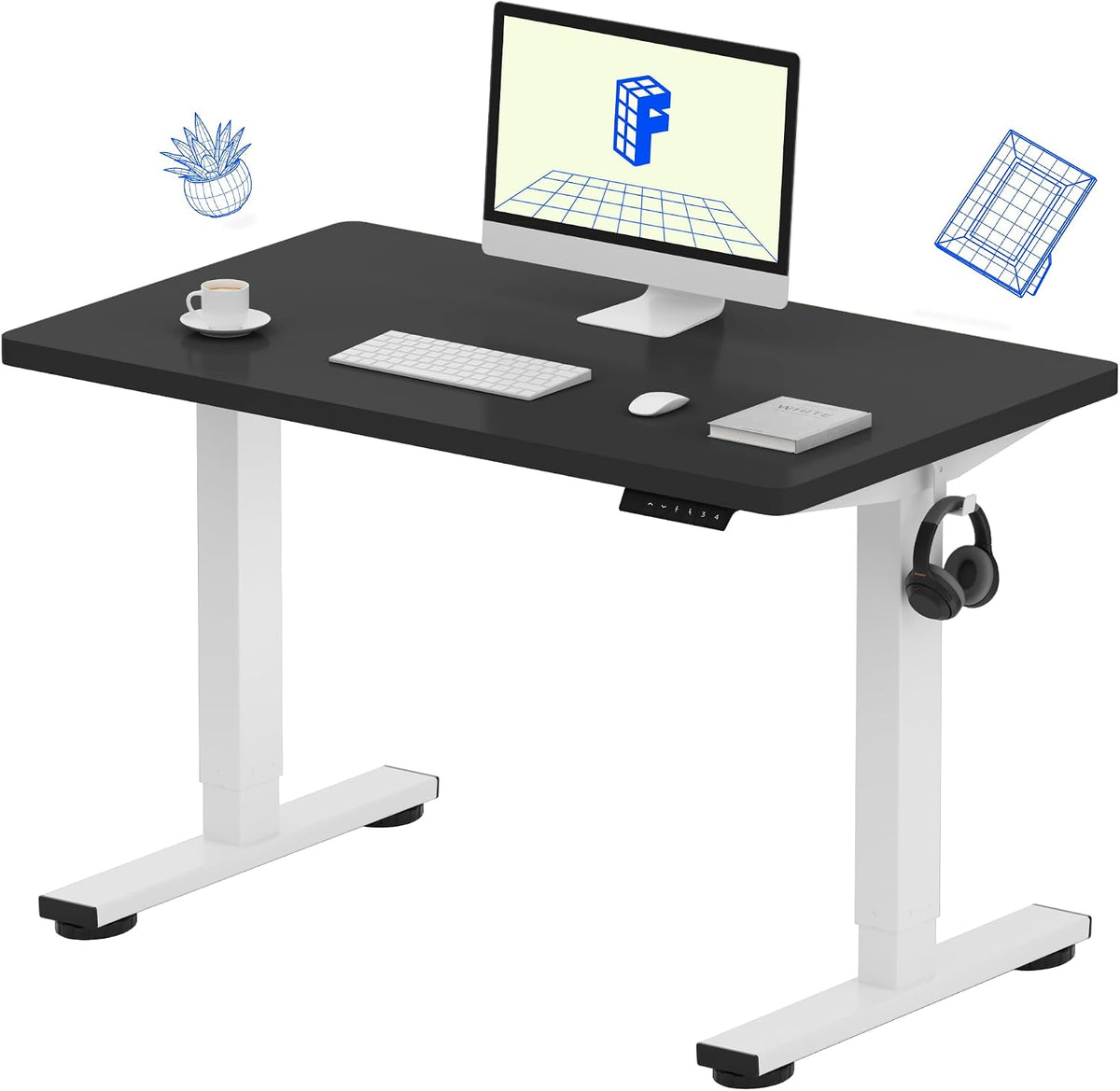 EN1 48"x24" One-Piece Standing Desk, White