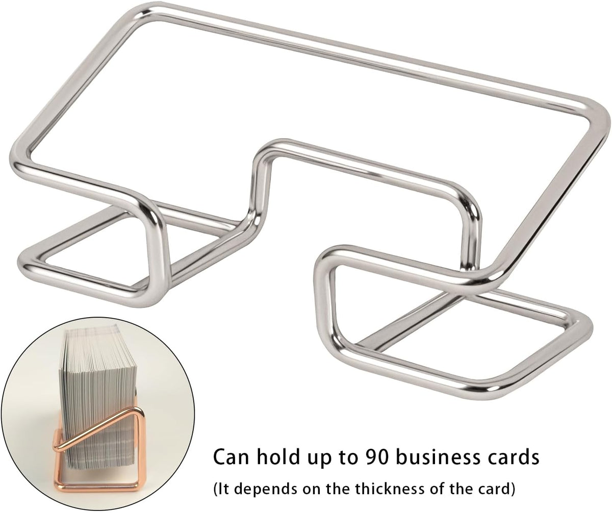 Metal Business Card Holder for Desk, Cute Card Display Stand, Compatible with Various Countertops, Gold