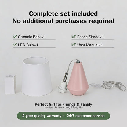 Small Bedside Table Lamp for Bedroom - Reading Desk Lamp with 3 Color Temperatures，15.5" Nightstand Ceramic Lamp with Fabric Shade for Kids Room,Living Room,Dorm,Home Office (Green)