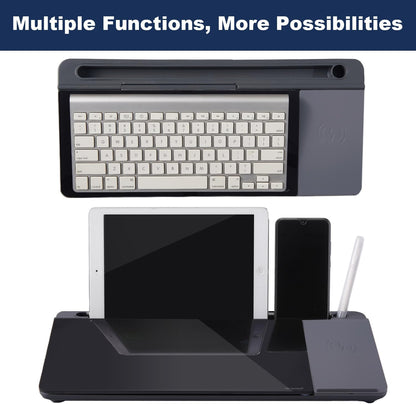 TSJ OFFICE Desktop Whiteboard Dry-Erase-Board - Computer Keyboard Stand White Board Surface Pad with Drawer, Desk Organizers with Accessories for Office, Home, School Supplies - Black
