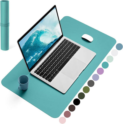 YSAGi Non-Slip Leather Desk Pad, Waterproof Laptop Computer Desk Keyboard Mat, Table Protector Blotter Mat, Large Mouse Pad for Office/Work/Home/Decor(Dark Brown, 31.5" x 15.7")