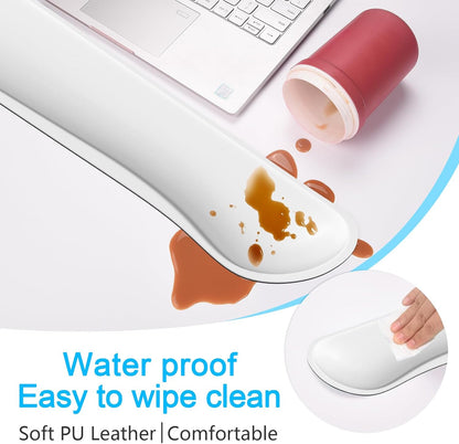 Mouse Wrist Rest, Ergonomic Memory Foam Mouse Wrist for Computer Desk Mats Support, PU Leather Hand Rest Pad Cushion for Gaming, Laptop, Men, Women, Pain Relief & Easy Typing, Black