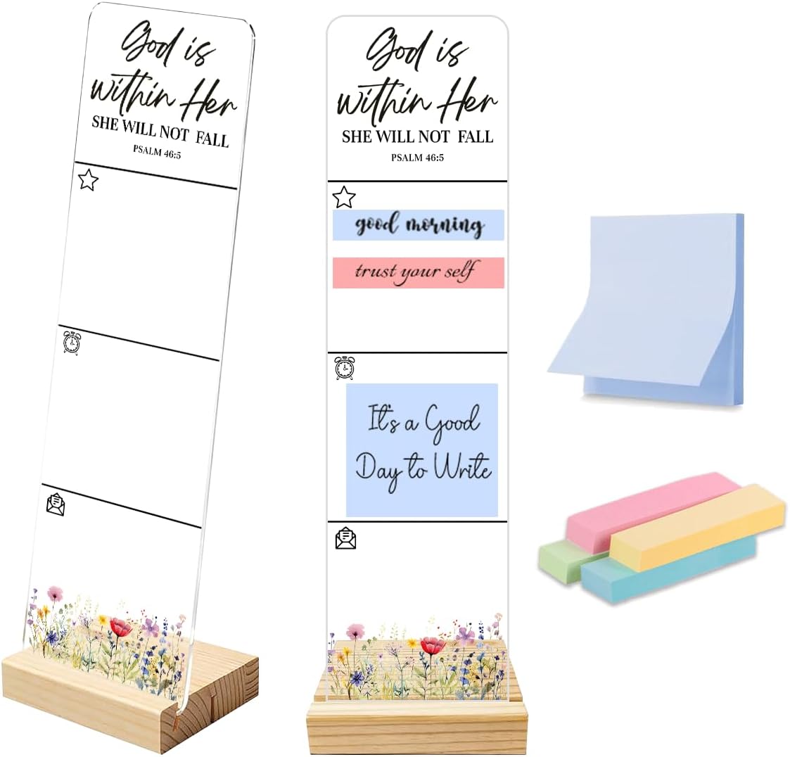 Note to Self Motivational Decor Sticky Note Holder, Mental Health Monitor Memo Board Decorations for School Counseling Office Therapy Desktop Art Decoration School Counselor, Therapist Office Gifts