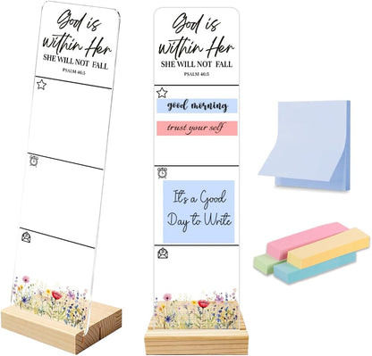 Note to Self Motivational Decor Sticky Note Holder, Mental Health Monitor Memo Board Decorations for School Counseling Office Therapy Desktop Art Decoration School Counselor, Therapist Office Gifts