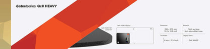 QcK Gaming Mouse Pad - XXL Cloth - Peak Tracking and Stability - Esports Mousepad - Never-Slip - Full Desk Coverage