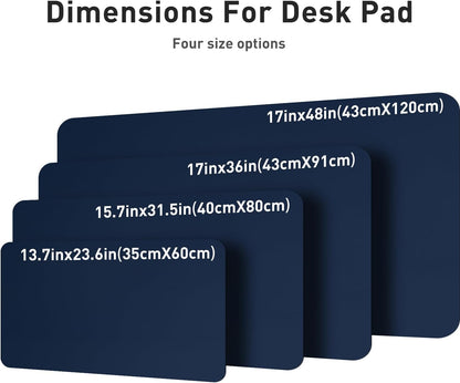 Aothia Leather Office Desk Pad Protector, Non-Slip PU Leather Desk Blotter, Waterproof Laptop Writing Mouse Pad for Office and Home, Black, 31.5" x 15.7" - Colors B