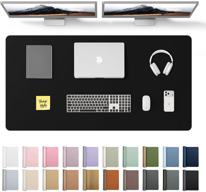YSAGi Leather Desk Pad Protector, Large Mouse Pad, Non-Slip PU Leather Desk Blotter, Waterproof Writing Pad for Office and Home (31.5" x 15.8", Eggshell) - Colors B