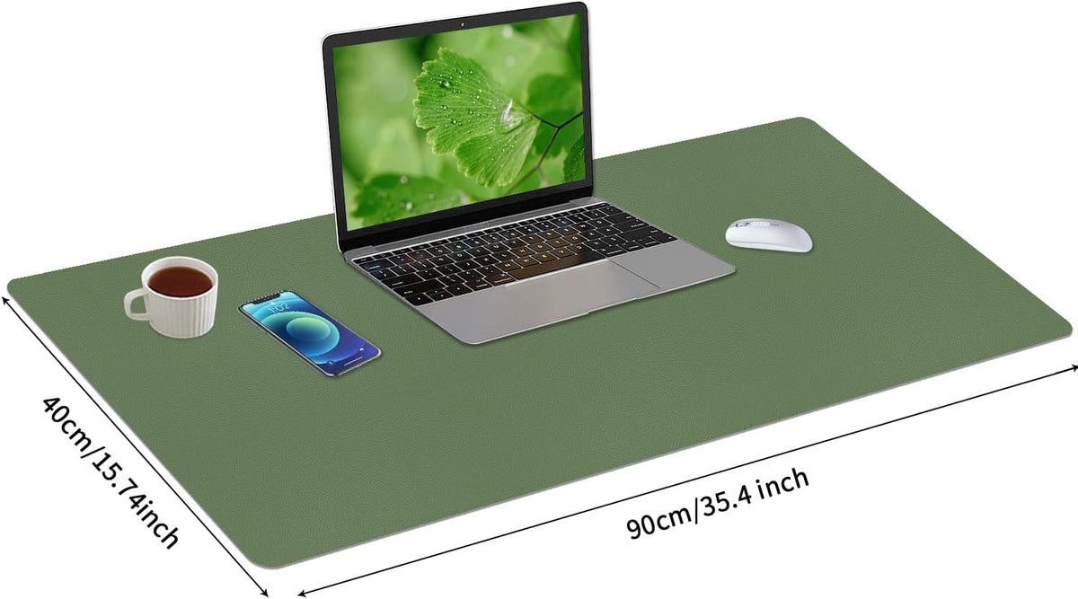 Bloss Leather Desk Pad and Keyboard Wrist Rest, Large Mouse Pad + Keyboard Pad+Mouse Wrist Support, Non-Slip Desk Mat Protector for Office, Home(31.5×15.7 Inches,Beige) - Colors A