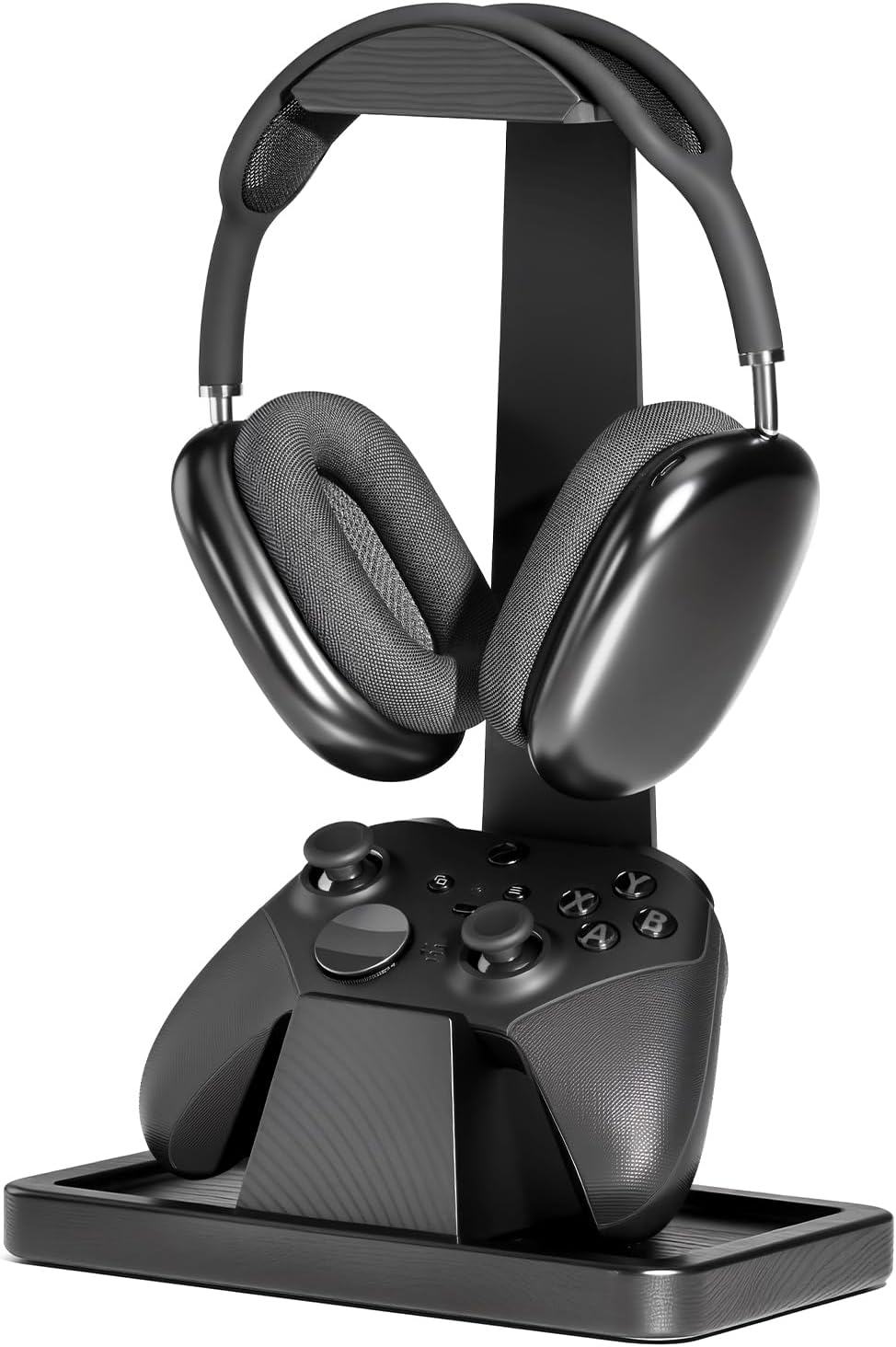 UPERGO Solid Wood Headphone Stand with Controller Holder for Desk | Natural Solid Wood, Holds 1 Headset & 1 Controller, Gamer Gifts for Men, Gaming Desk Accessories for PS5/Xbox/Switch