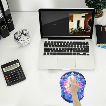 Wrist Support Mouse Pad Anti Slip Rubber Wrist Rest Mousepad 9in X 8in Small Desktop Notebook Mouse Mat for Working and Gaming (M-Pink Floral)