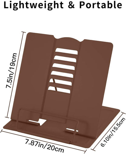 MSDADA Desk Book Stand Metal Reading Rest Book Holder Adjustable