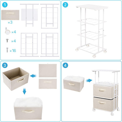 Dresser Storage with 3 Drawers, Fabric Dresser Tower, Vertical Storage Unit for Bedroom, Closet, Office, Black